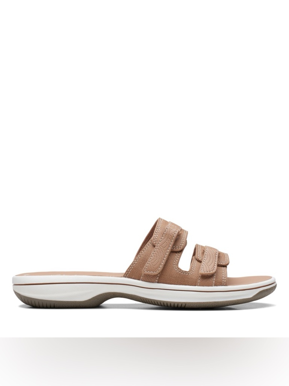 Clarks® Cloudsteppers Breeze Piper Women's Slide Sandals 8 Tan NEW